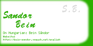 sandor bein business card